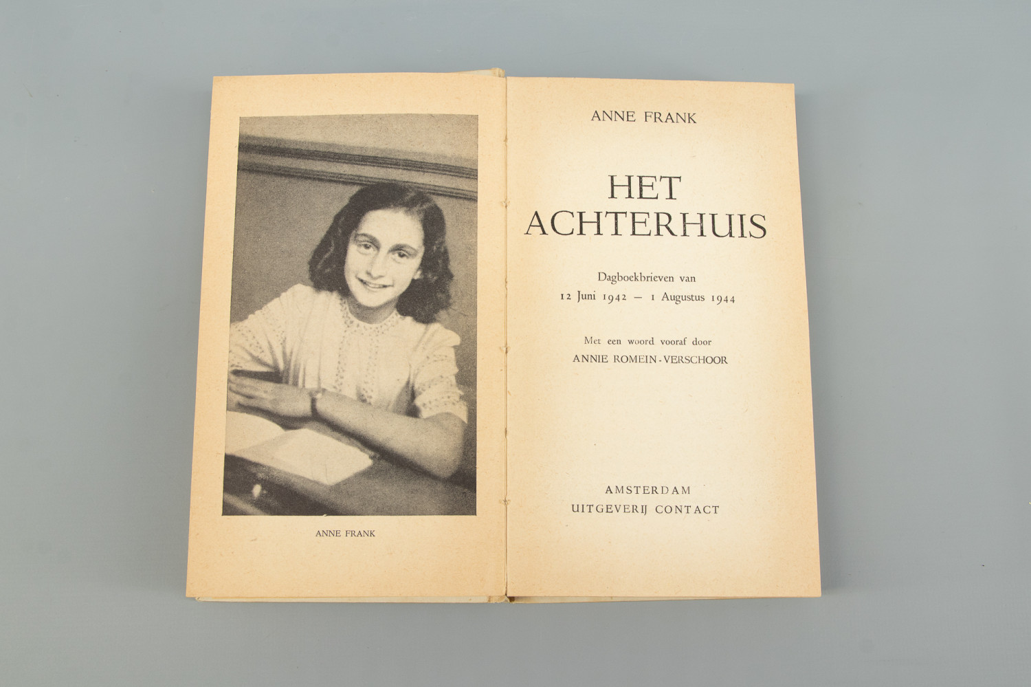 Eerste druk van "Het achterhuis" van Anne Frank